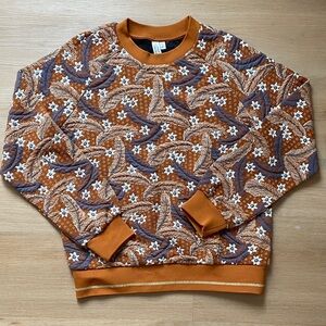 & Other Stories Orange and Brown Patterned Sweater